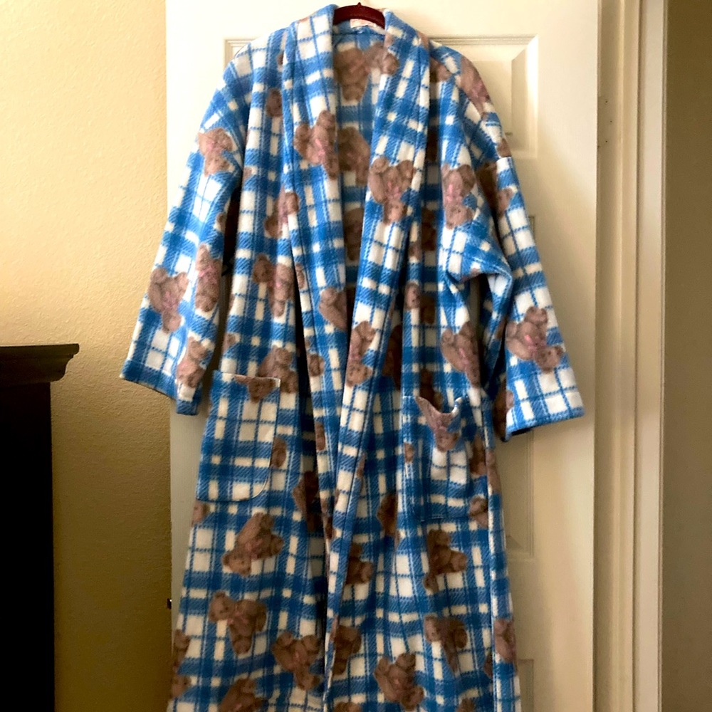 Fleece Teddy Bear Robe - Handmade - Picture 3 of 11